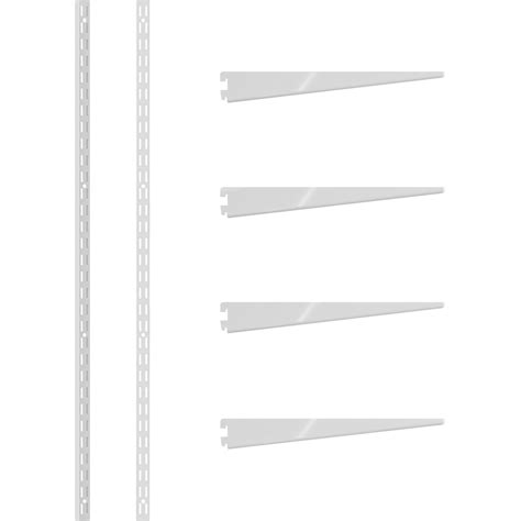 twin slot shelving screwfix|White Twin Slot Shelving Upright 1220mm .
